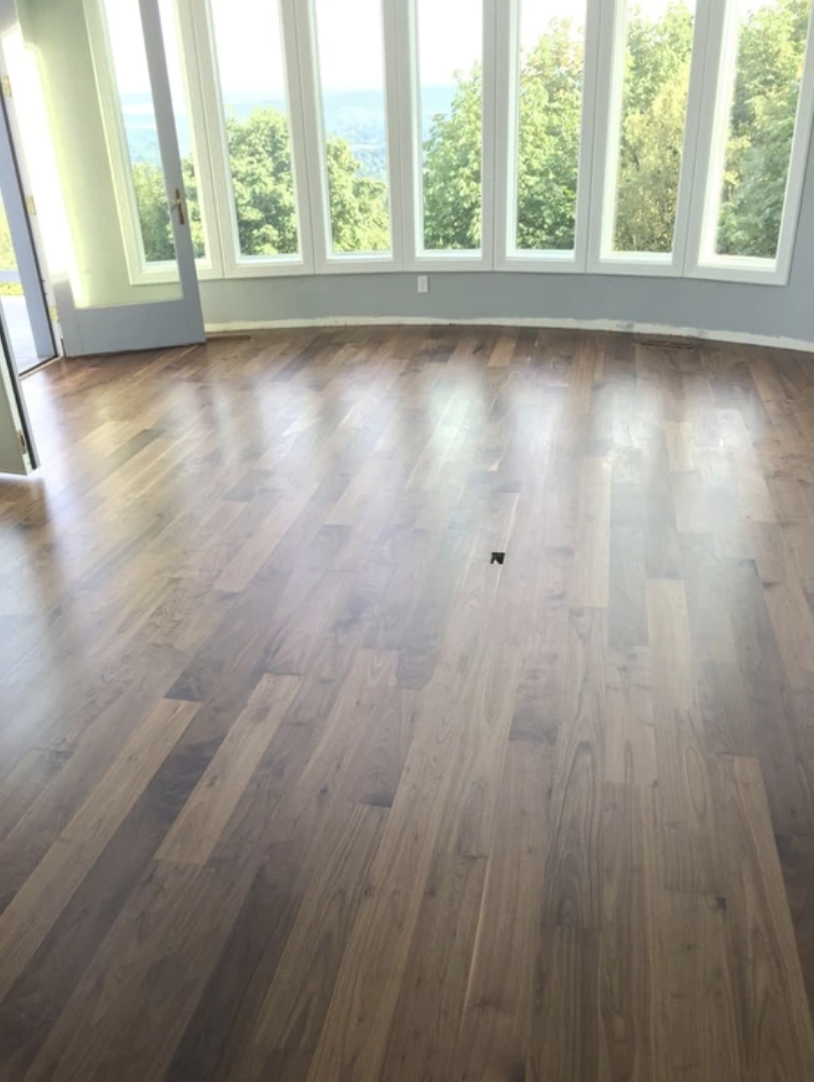 Hardwood floor in an atrium