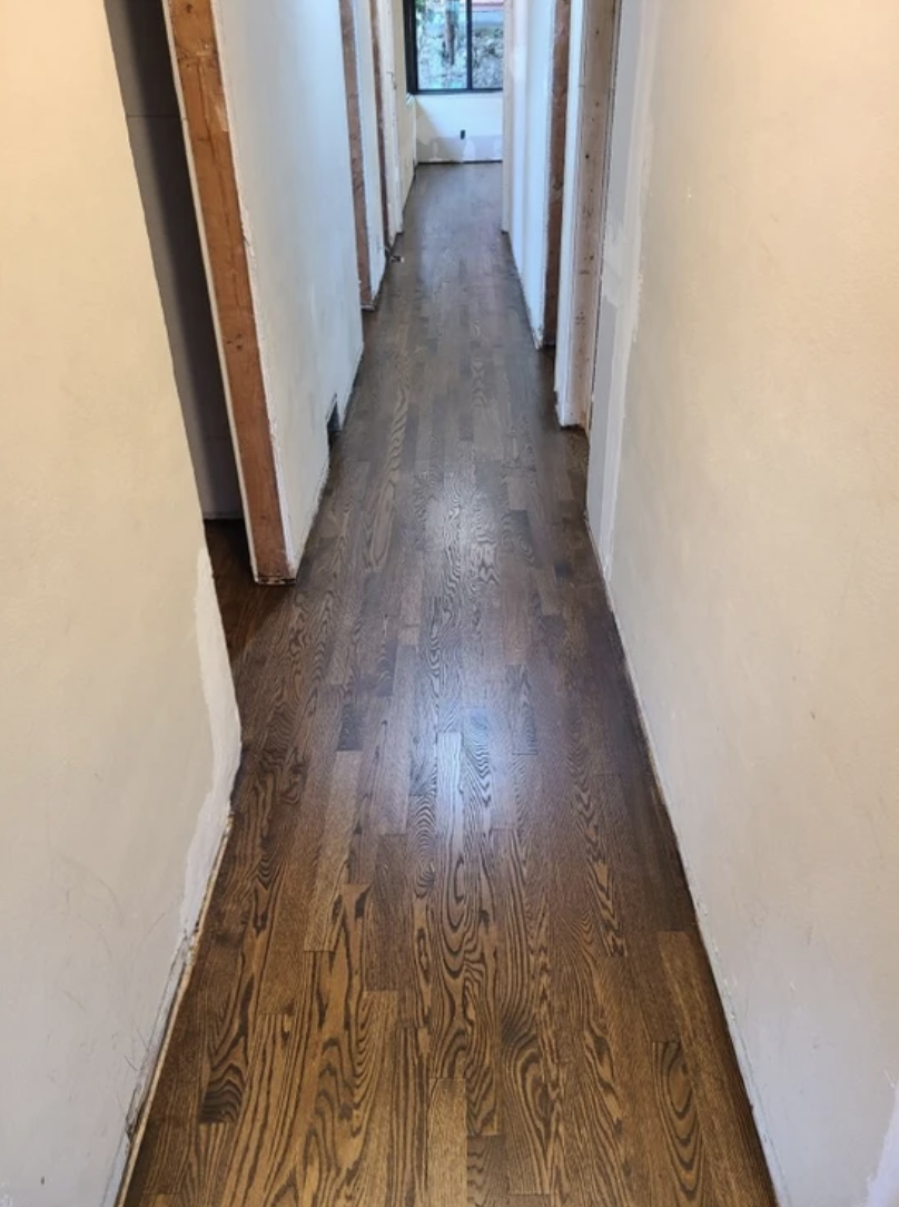 Hardwood floor in a hallway